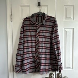 EUC Men’s North Face Flannel Shirt - Size XXL - Red, Blue & Grey